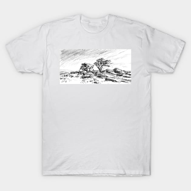 Saddle Tor, Dartmoor T-Shirt by BarnabyEdwards